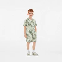 Check Cotton Shorts in Breeze | Burberry® Official