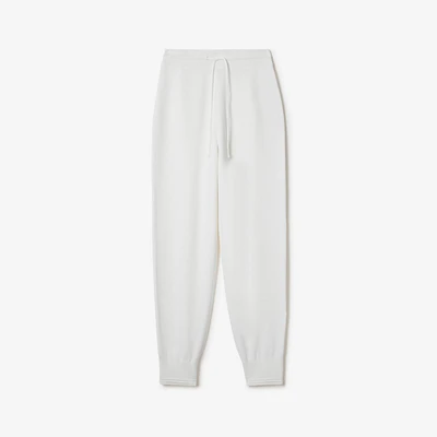 Wool Blend Jogging Pants in Chalk - Women | Burberry® Official