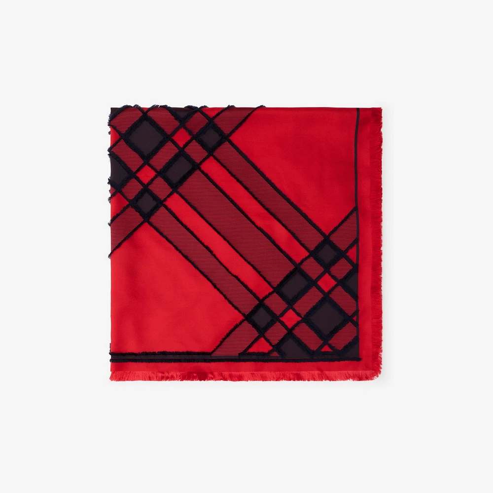 Check Silk Blend Scarf in Scarlett | Burberry® Official