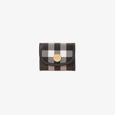 Small Check Folding Wallet in Dark birch brown - Women | Burberry® Official