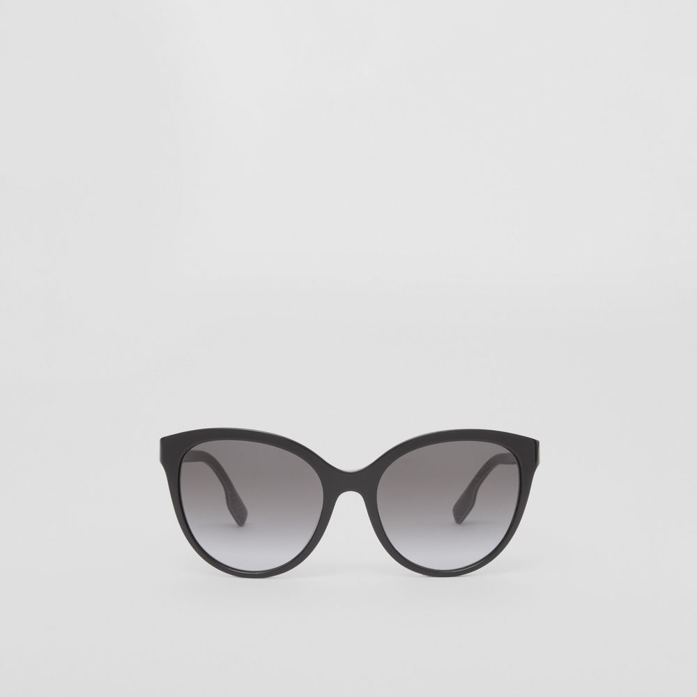 Monogram Motif Cat-eye Frame Sunglasses in Black - Women | Burberry® Official