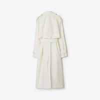 Long Silk Trench Coat in Grain - Women | Burberry® Official