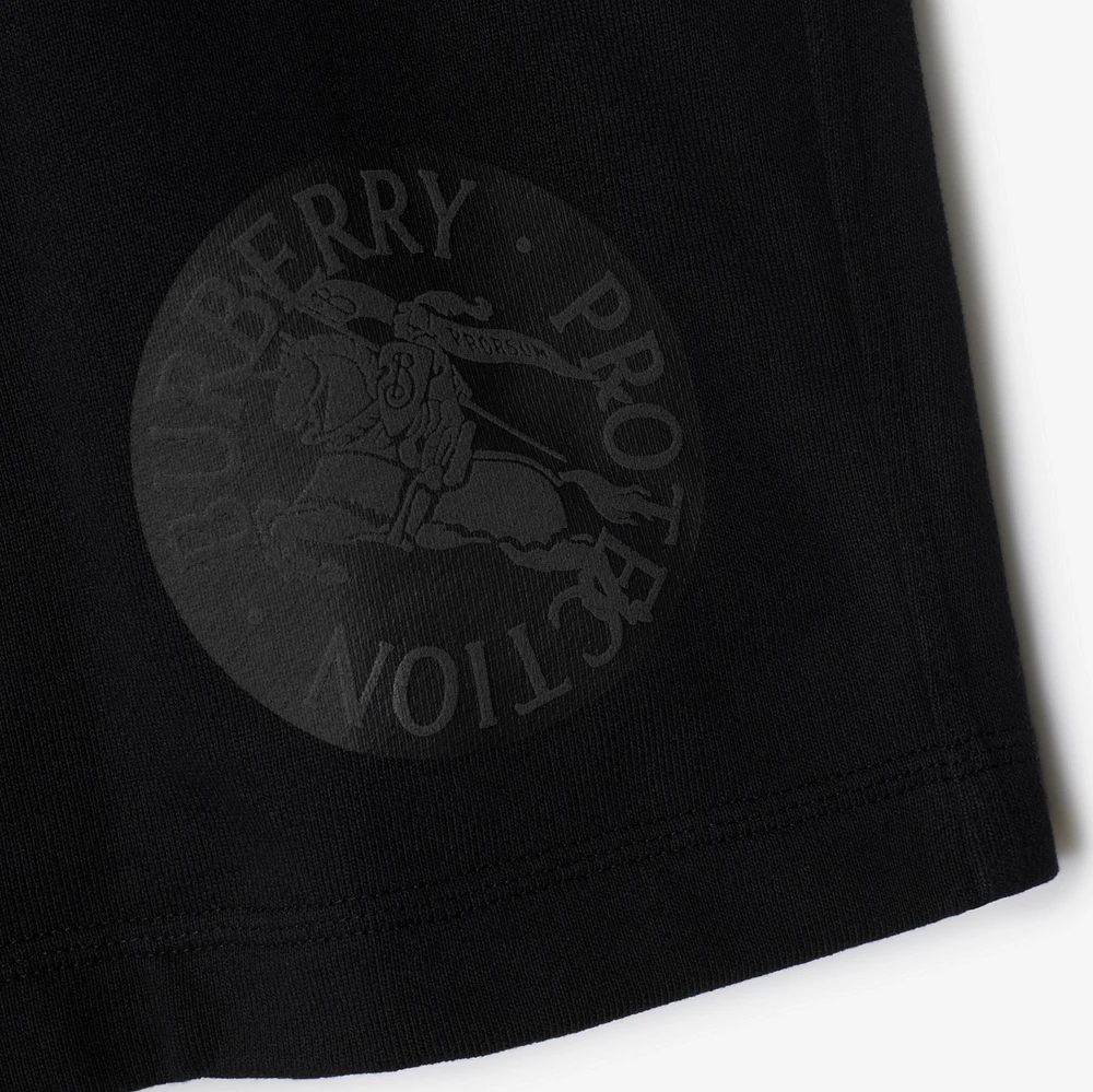 EKD Badge Cotton Shorts in Black - Men | Burberry® Official