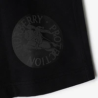 EKD Badge Cotton Shorts in Black - Men | Burberry® Official