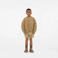 Quilted Nylon Bomber Jacket in Sand | Burberry® Official