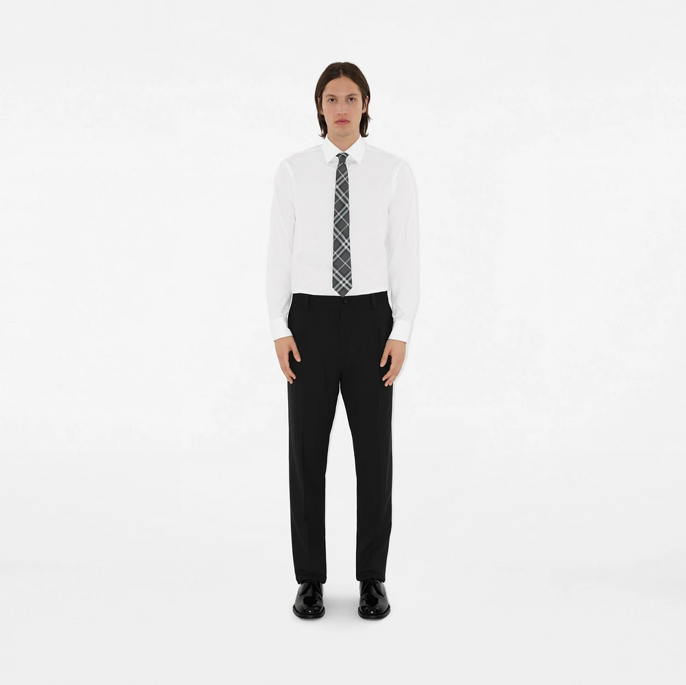 Check Silk Tie in Charcoal Grey - Men | Burberry® Official