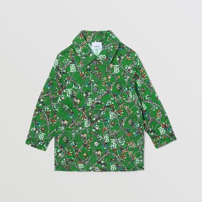 Monogram Motif Denim Jacket Ivy Green | Burberry® Official