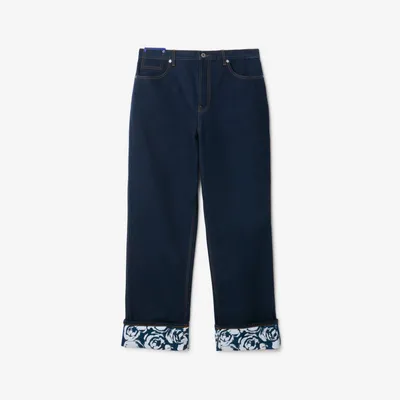 Regular Fit Heavyweight Denim Jeans in Indigo blue - Men, Cotton | Burberry® Official