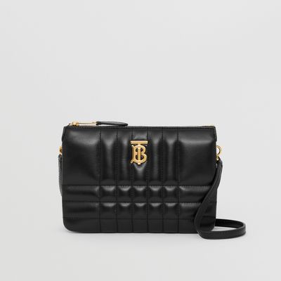 Quilted Leather Lola Twin Pouch in Black - Women | Burberry® Official