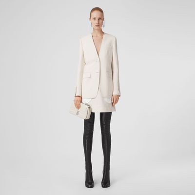 Pocket Detail Wool Silk Mini Skirt Natural White - Women | Burberry® Official