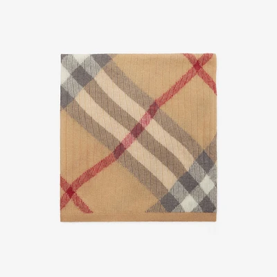 Check Alpaca Wool Silk Blend Baby Blanket in Pale stone - Children | Burberry® Official