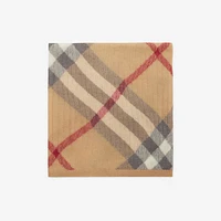 Check Alpaca Wool Silk Blend Baby Blanket in Pale stone - Children | Burberry® Official