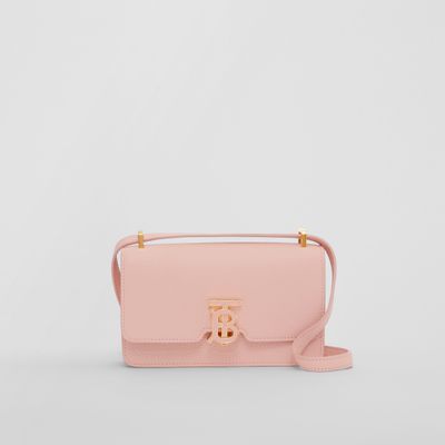 Grainy Leather Mini TB Bag in Dusky Pink - Women | Burberry® Official
