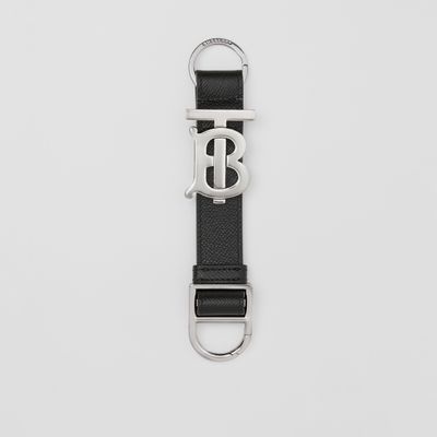 Monogram Motif Grainy Leather Key Ring in Black - Men | Burberry® Official