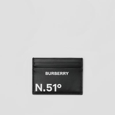 Coordinates Print​ Leather Card Case in Black - Men | Burberry® Official