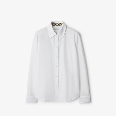 Regular Fit Cotton Poplin Shirt in White - Women | Burberry® Official