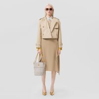 Cotton Gabardine Cropped Trench Coat Soft Fawn - Women | Burberry® Official