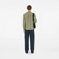 Regular Fit Check Cotton Shirt in Saxon - Men | Burberry® Official