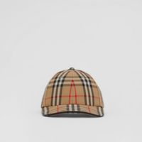 Embroidered Logo Vintage Check Cotton Baseball Cap Archive Beige | Burberry® Official