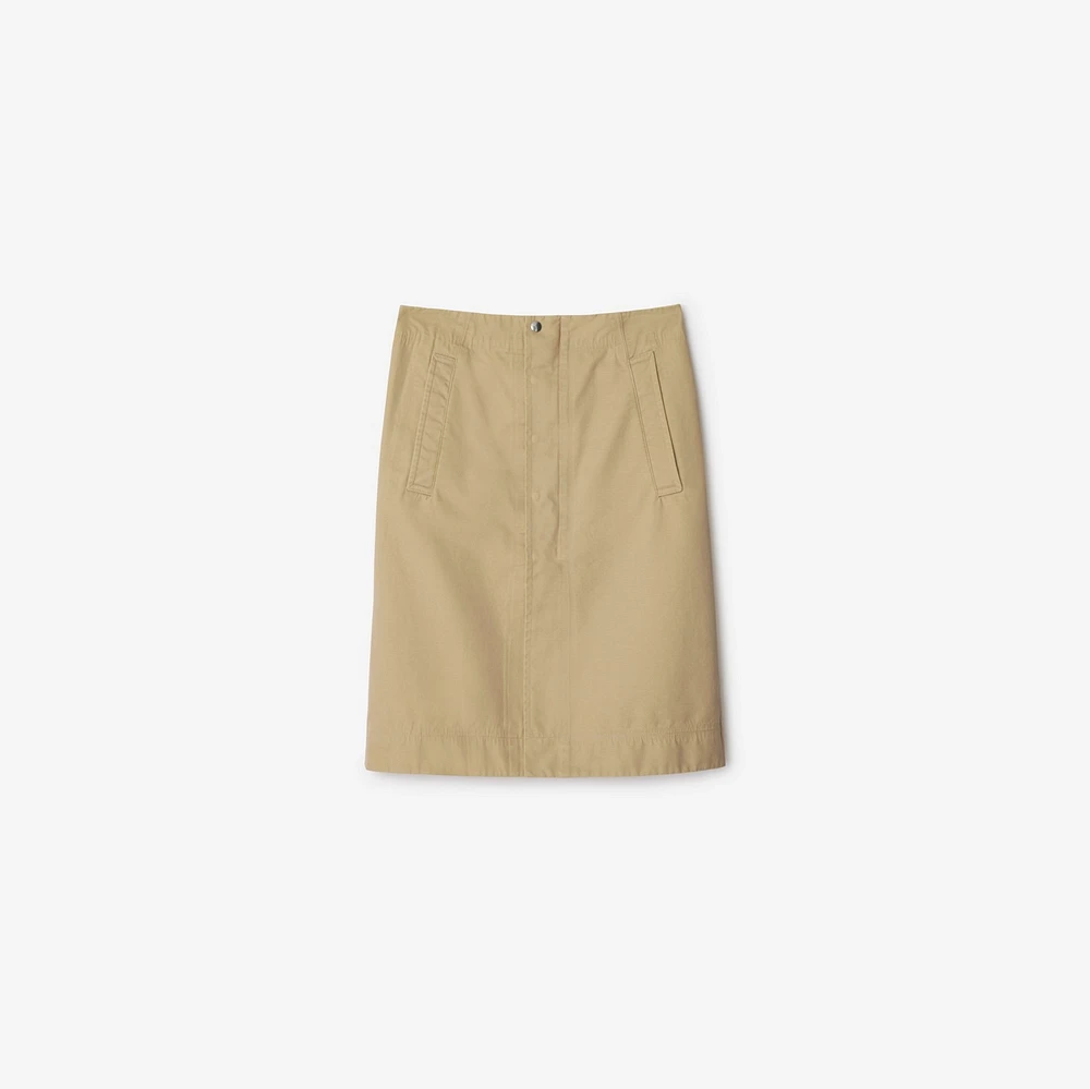 Cotton Midi Skirt in Beige - Women, Nylon, Technical | Burberry® Official