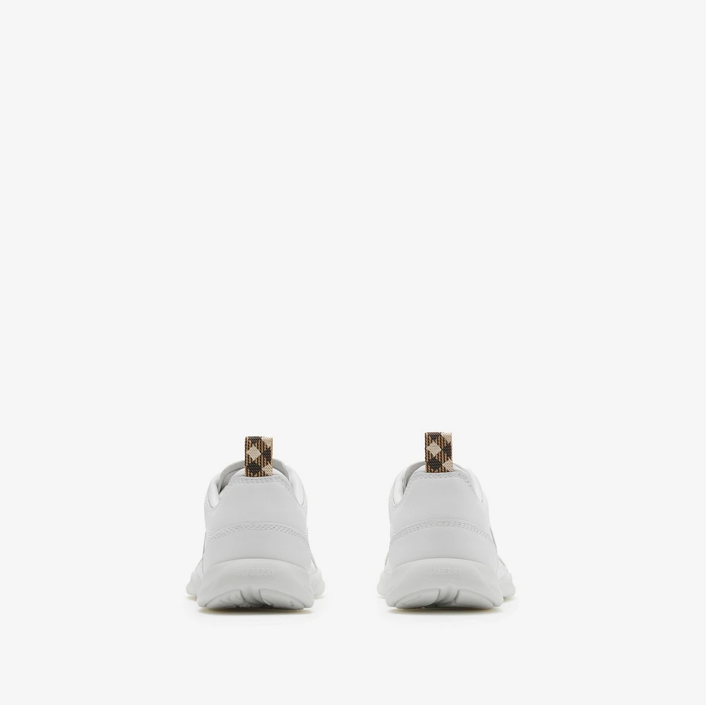 Leather Matrix Sneakers in Optic white - Women | Burberry® Official