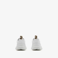 Leather Matrix Sneakers in Optic white - Women | Burberry® Official