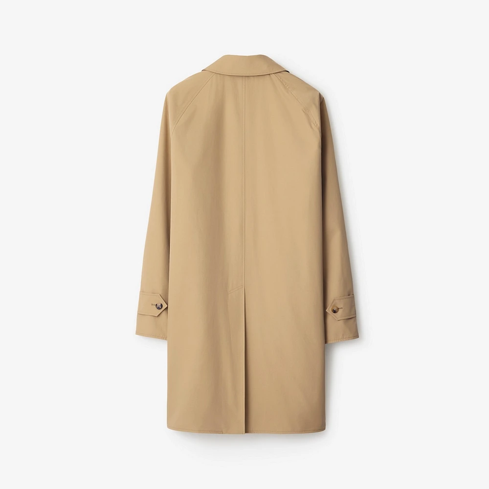 Long Reversible Gabardine Car Coat in Flax - Men, Cotton | Burberry® Official