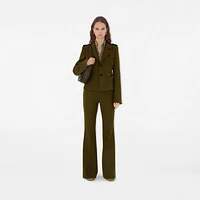 Nylon Wool Blend Tailored Trousers in Furrow - Women | Burberry® Official