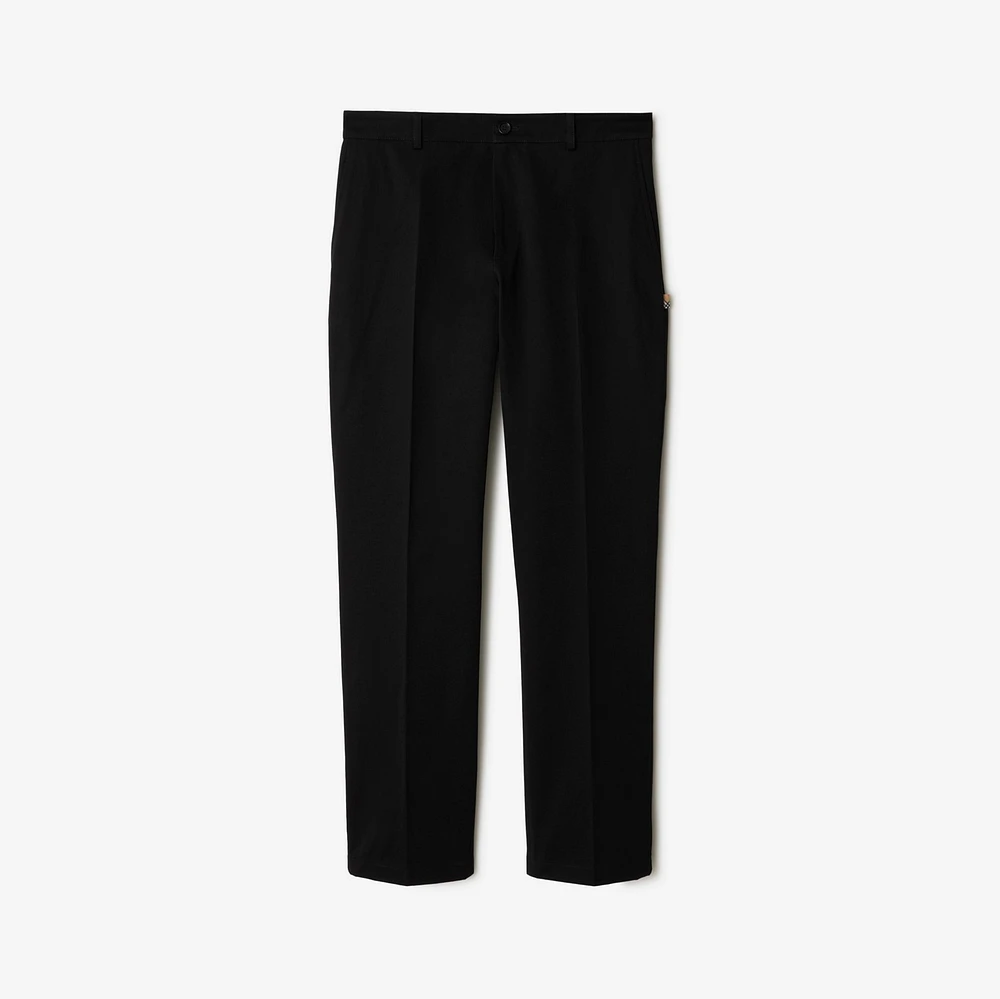 Cotton Chinos in Black - Men | Burberry® Official