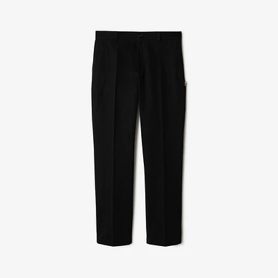 Cotton Chinos in Black - Men | Burberry® Official