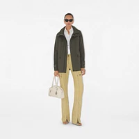 Stretch Wool Field Jacket in Moss melange - Women, Nylon, Technical | Burberry® Official