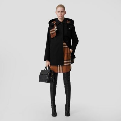 Detachable Hood Cotton Gabardine Car Coat Black - Women | Burberry® Official