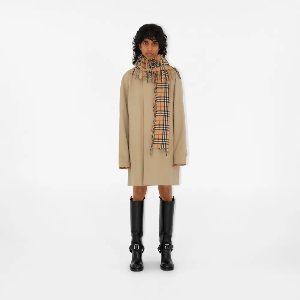 Check Cashmere Happy Scarf in Archive beige | Burberry® Official