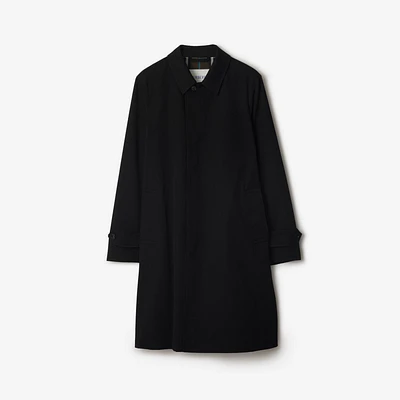 Long Gabardine Car Coat in Black - Men, Cotton | Burberry® Official