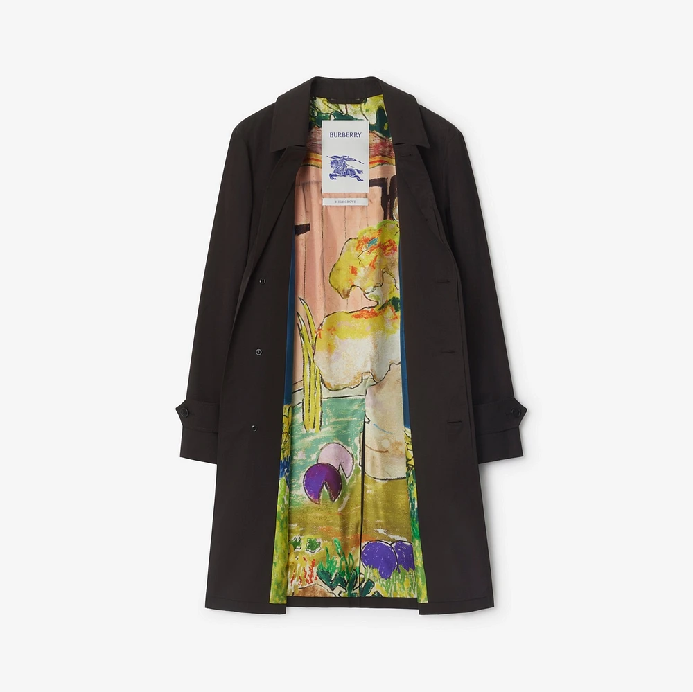 Long Highgrove Gabardine Car Coat in Cog - Men | Burberry® Official