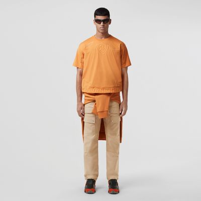 Oak Leaf Crest Cotton Oversized T-shirt Dusty Orange - Men | Burberry® Official