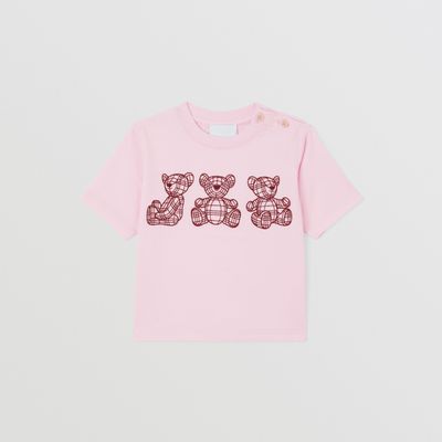 Thomas Bear Motif Cotton T-shirt Pale Candy Pink - Children | Burberry® Official