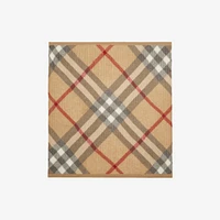 Check Alpaca Wool Silk Blend Baby Blanket in Pale stone - Children | Burberry® Official