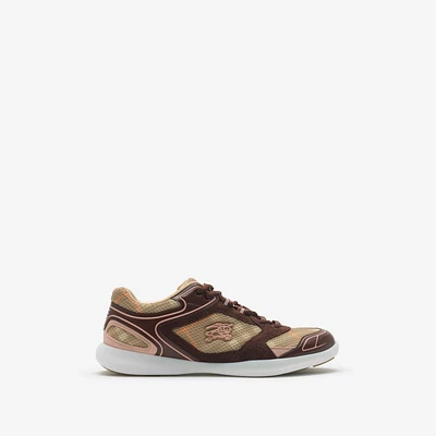 Check Matrix Sport Sneakers in Broom - Men, Nylon | Burberry® Official