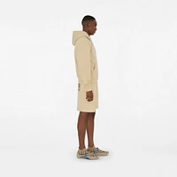 Check Label Cotton Shorts in Nutmeg - Men | Burberry® Official
