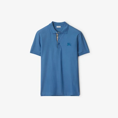 Cotton Polo Shirt in Pool - Men | Burberry® Official