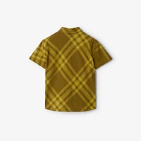 Check Cotton Shirt in Golden brown | Burberry® Official