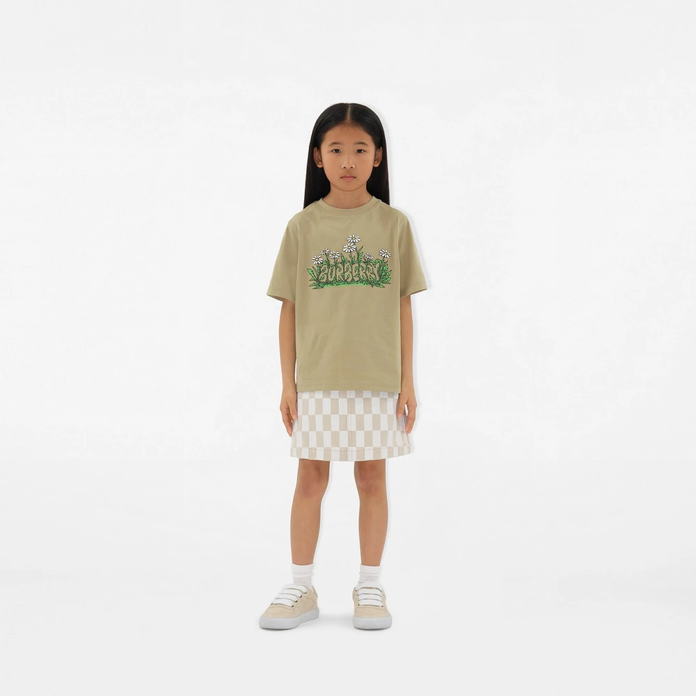 Daisy Logo Cotton T-shirt in Hunter | Burberry® Official