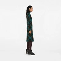 Check Wool Blend Dress in Snug - Women, Nylon | Burberry® Official