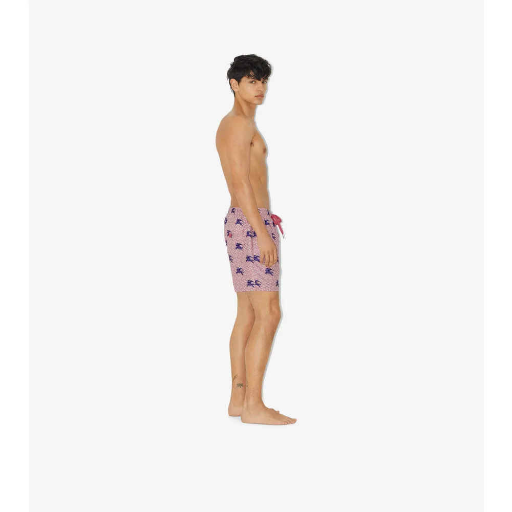 EKD Monogram Drawcord Swim Shorts in Deep Amethyst - Men