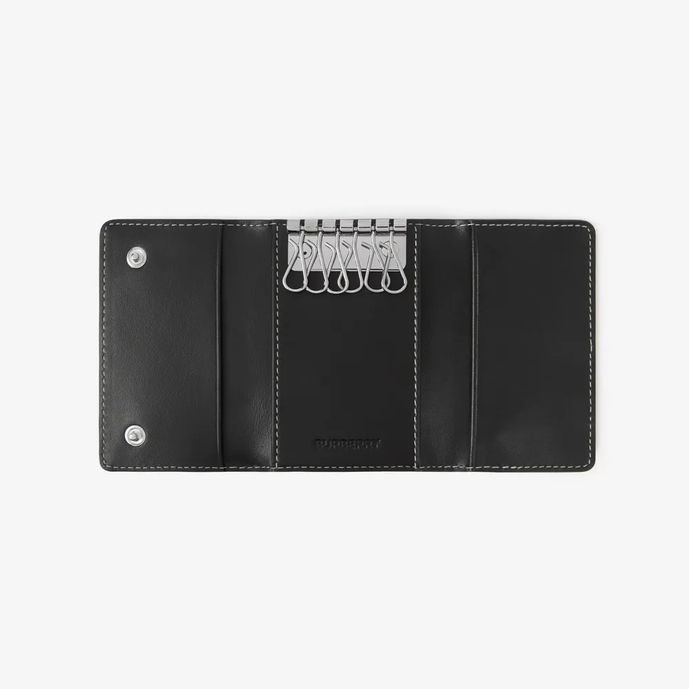 Check and Leather Continental Wallet in Dark Birch Brown - Men | Burberry®  Official