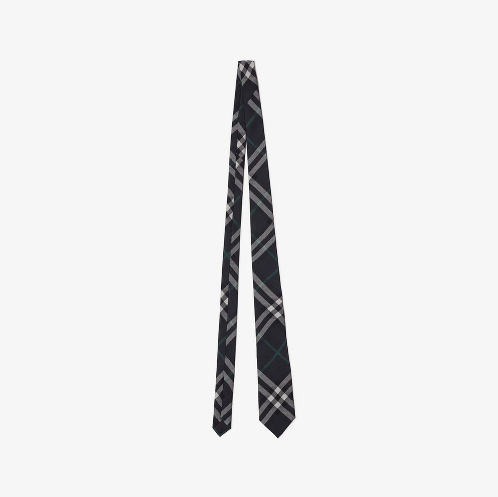 Check Silk Tie in Charcoal - Men | Burberry® Official