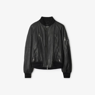 Leather Bomber Jacket in Black - Men | Burberry® Official