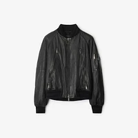 Leather Bomber Jacket in Black - Men | Burberry® Official