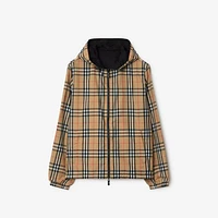 Reversible Check Hooded Jacket in Sand - Men | Burberry® Official